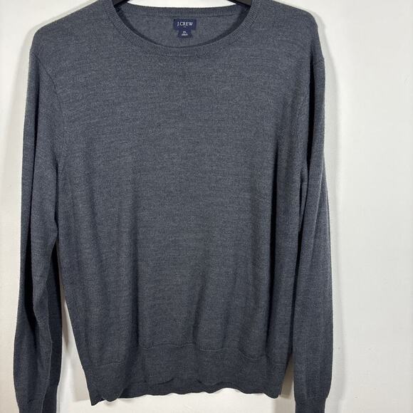 J Crew Merino Wool Acrylic Crewneck Sweater Size XL Heather Blue Lightweight - Picture 7 of 7